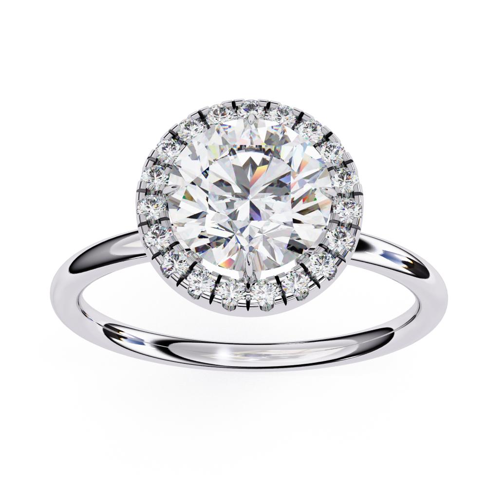 The Zachary Round Solitaire Halo Engagement ring