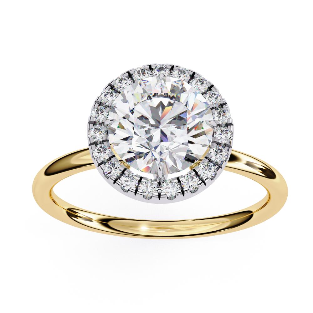 The Zachary Round Solitaire Halo Engagement ring