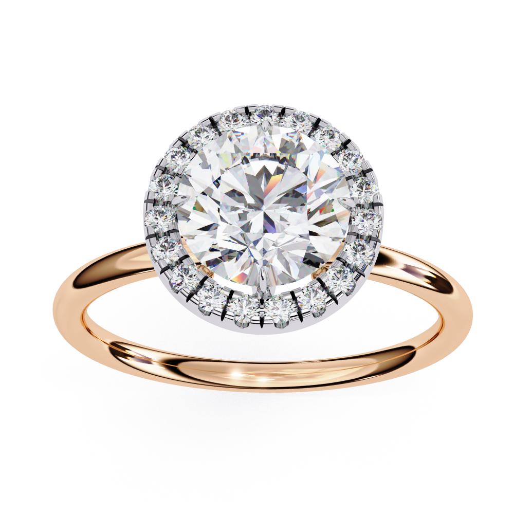 The Zachary Round Solitaire Halo Engagement ring