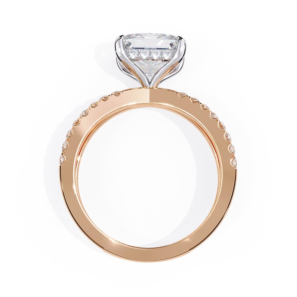 The Tory Princess Hidden Halo with Split Shank Engagement Ring