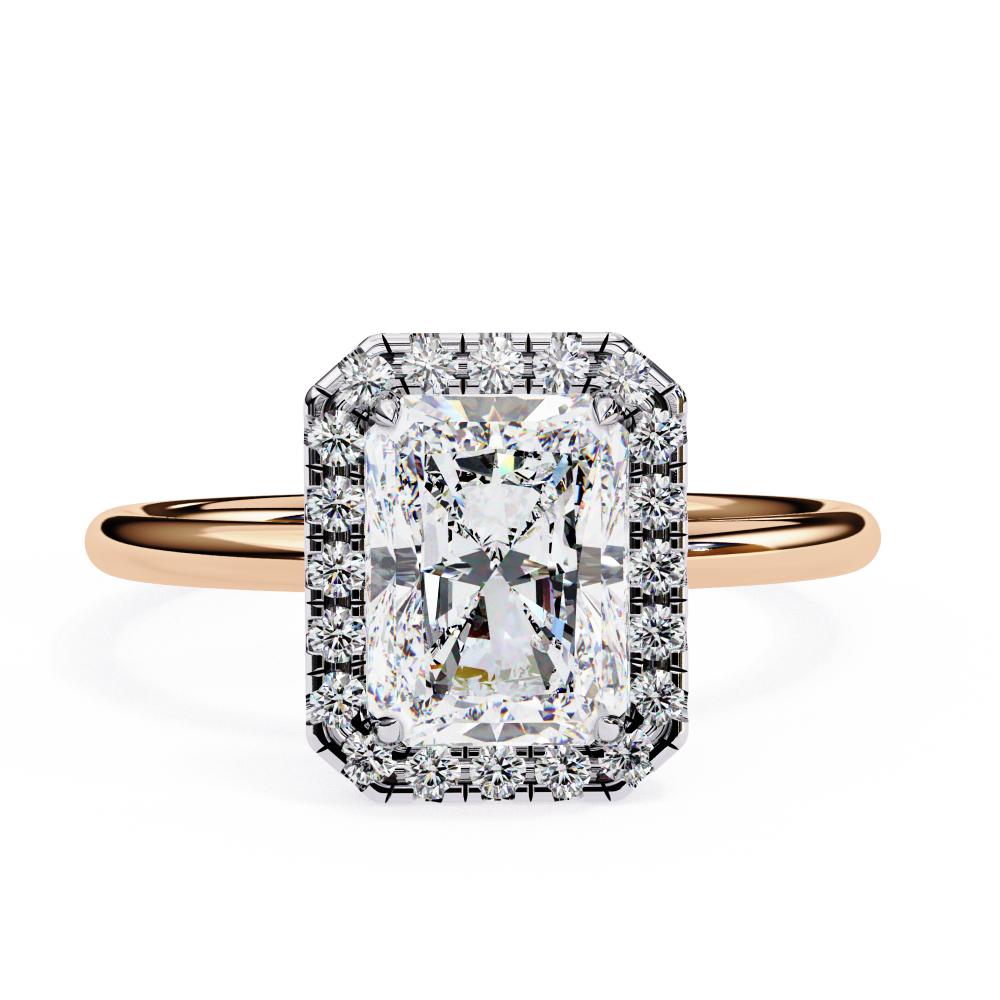 The Zachary Radiant Solitaire Halo Engagement ring