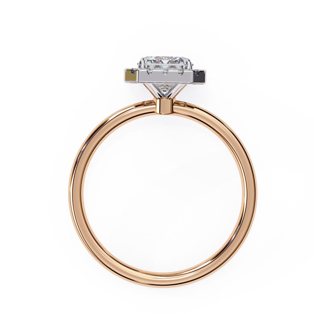 The Zachary Radiant Solitaire Halo Engagement ring