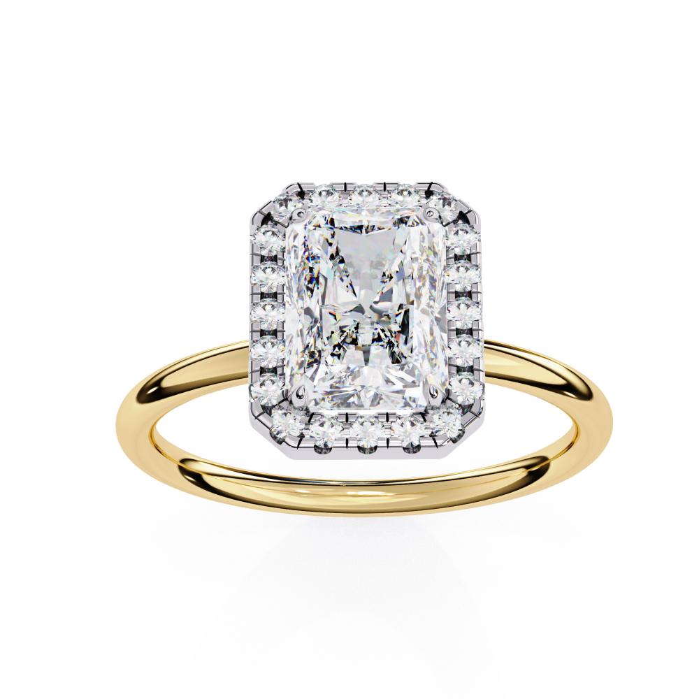 The Zachary Radiant Solitaire Halo Engagement ring