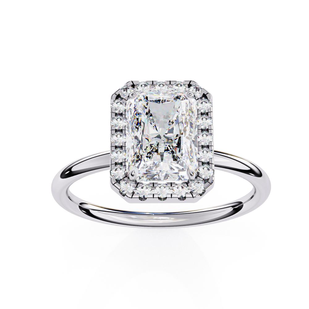 The Zachary Radiant Solitaire Halo Engagement ring