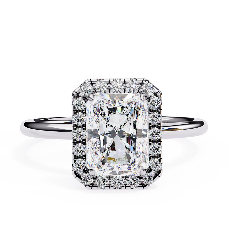 The Zachary Radiant Solitaire Halo Engagement ring