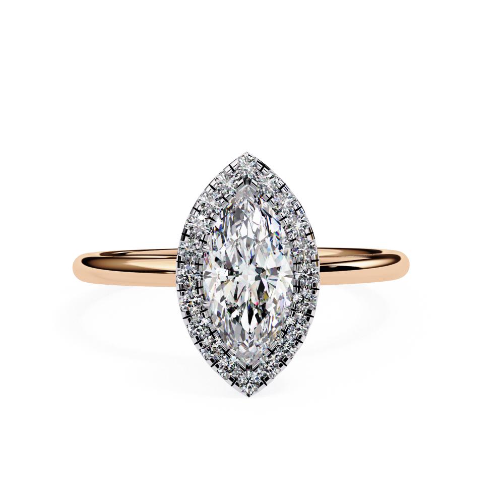 The Zachary Marquise Solitaire Halo Engagement ring