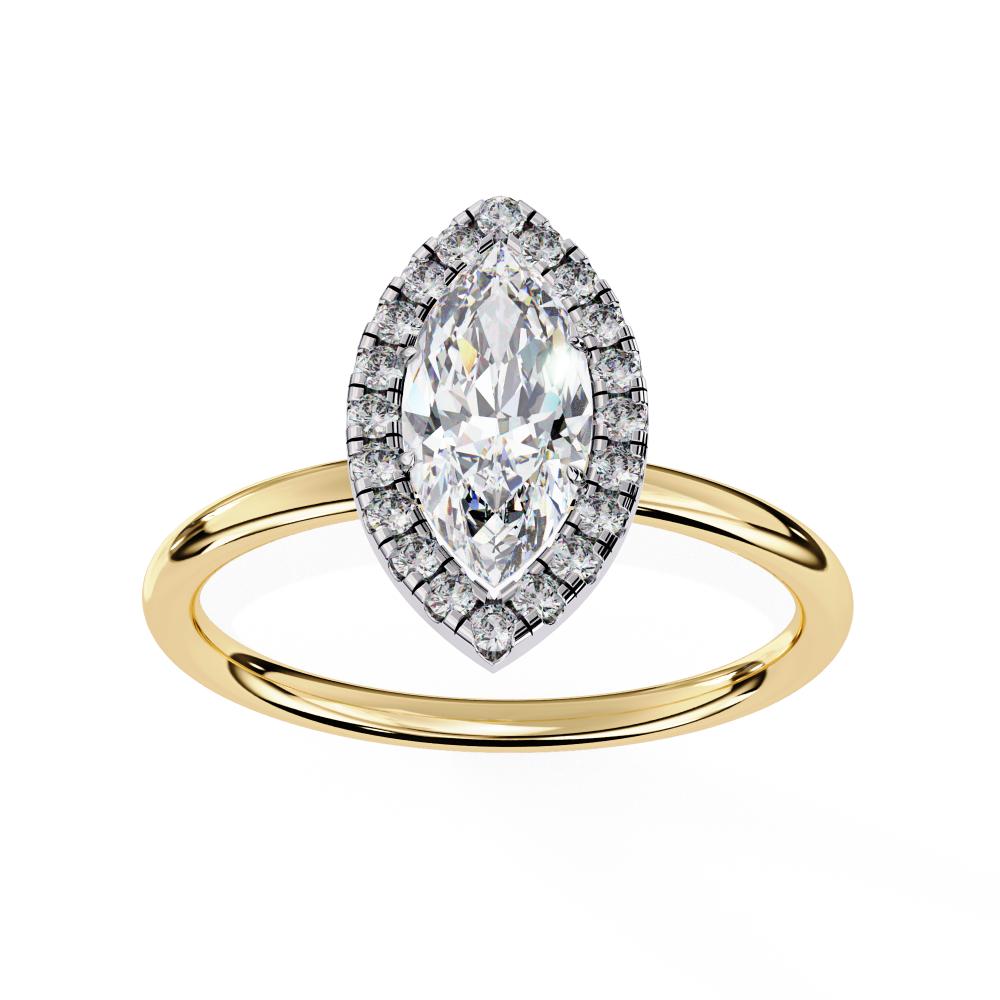 The Zachary Marquise Solitaire Halo Engagement ring