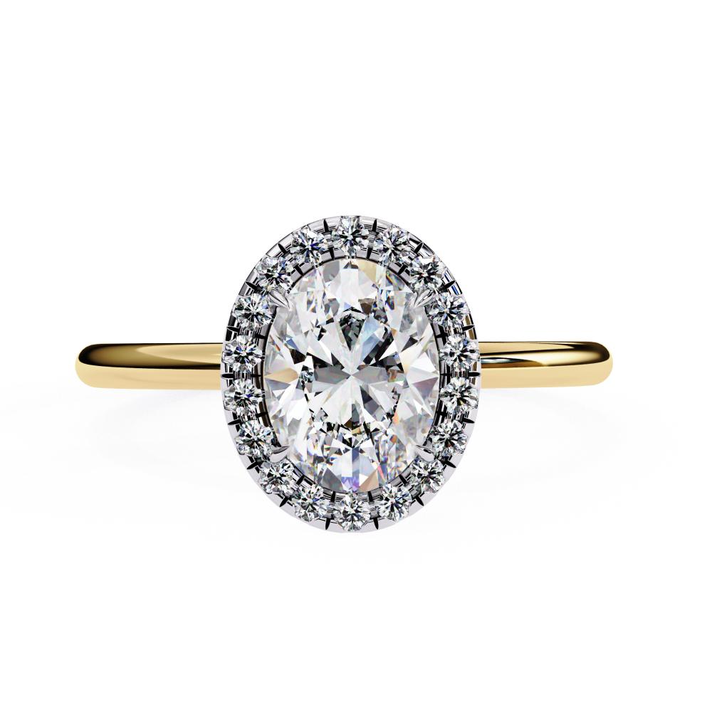 The Zachary Oval Solitaire Halo Engagement ring