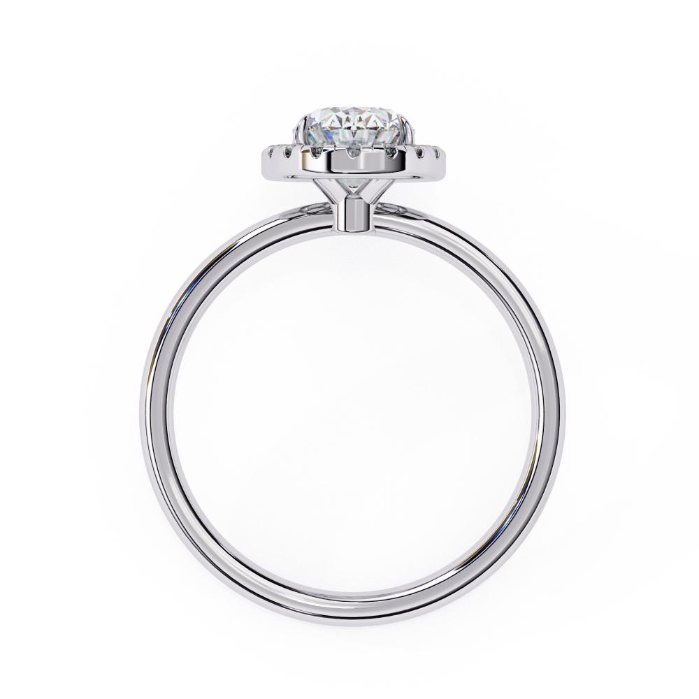 The Zachary Oval Solitaire Halo Engagement ring