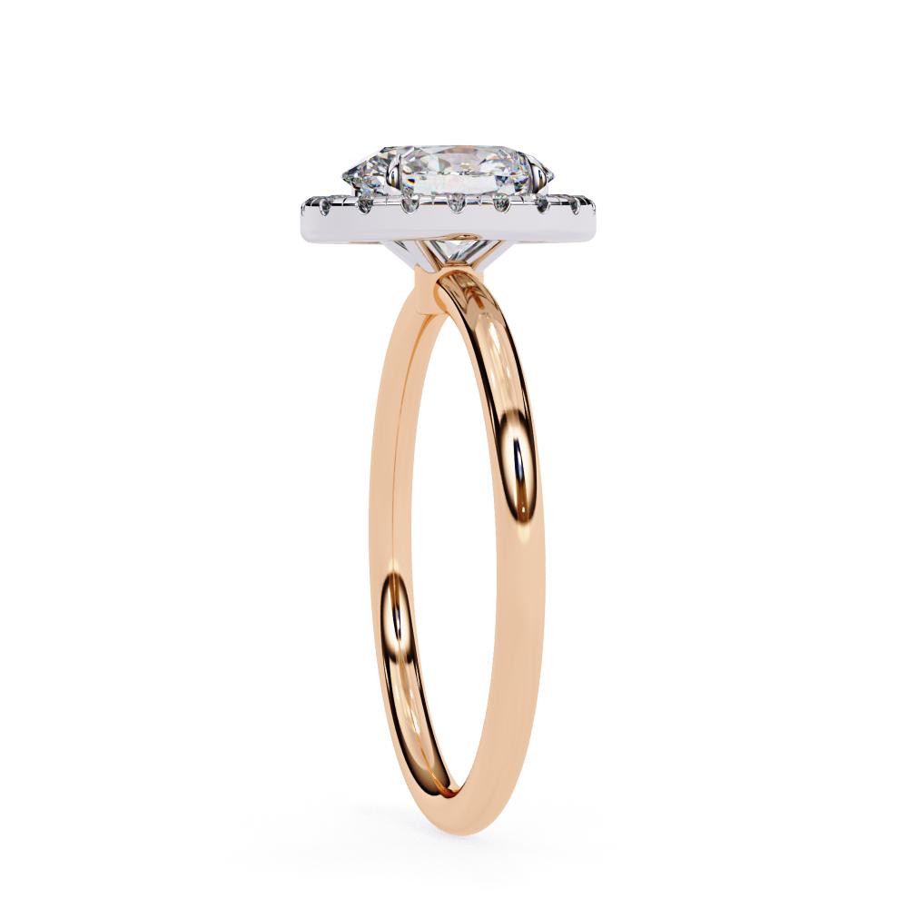 The Zachary Oval Solitaire Halo Engagement ring