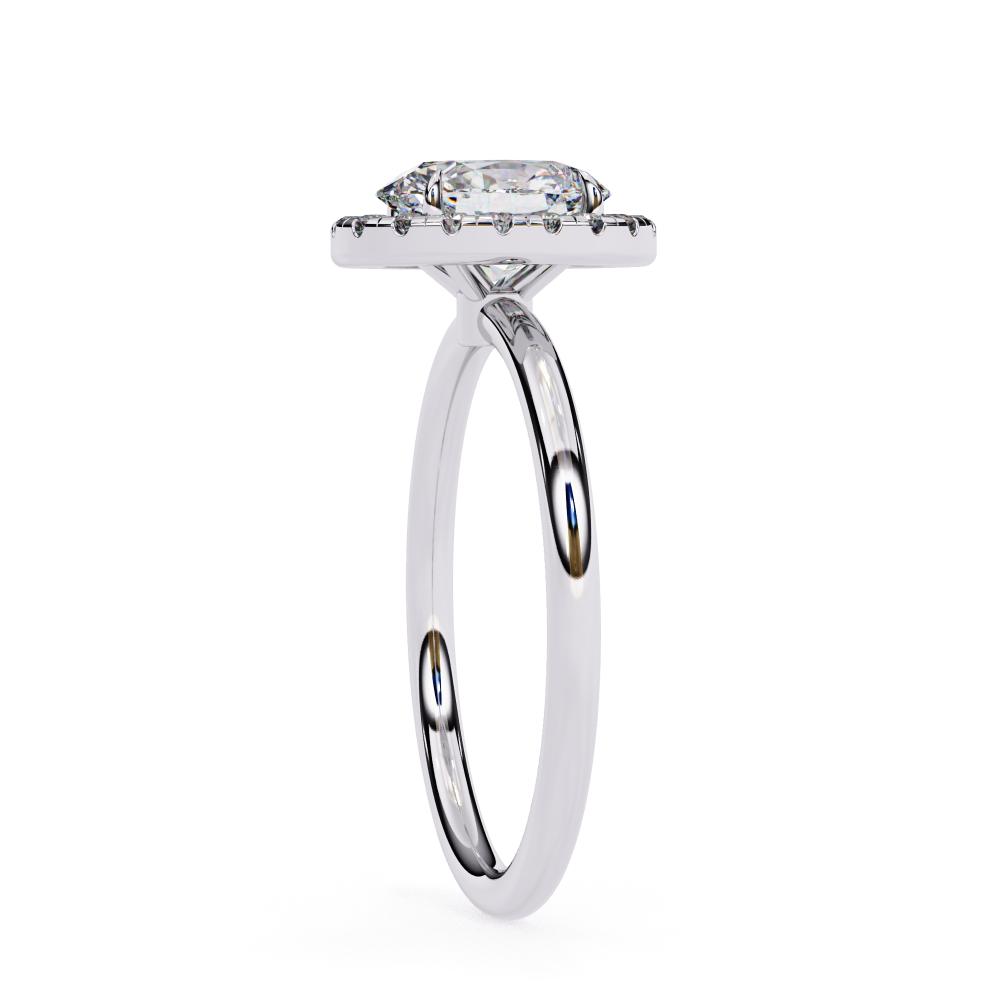 The Zachary Oval Solitaire Halo Engagement ring
