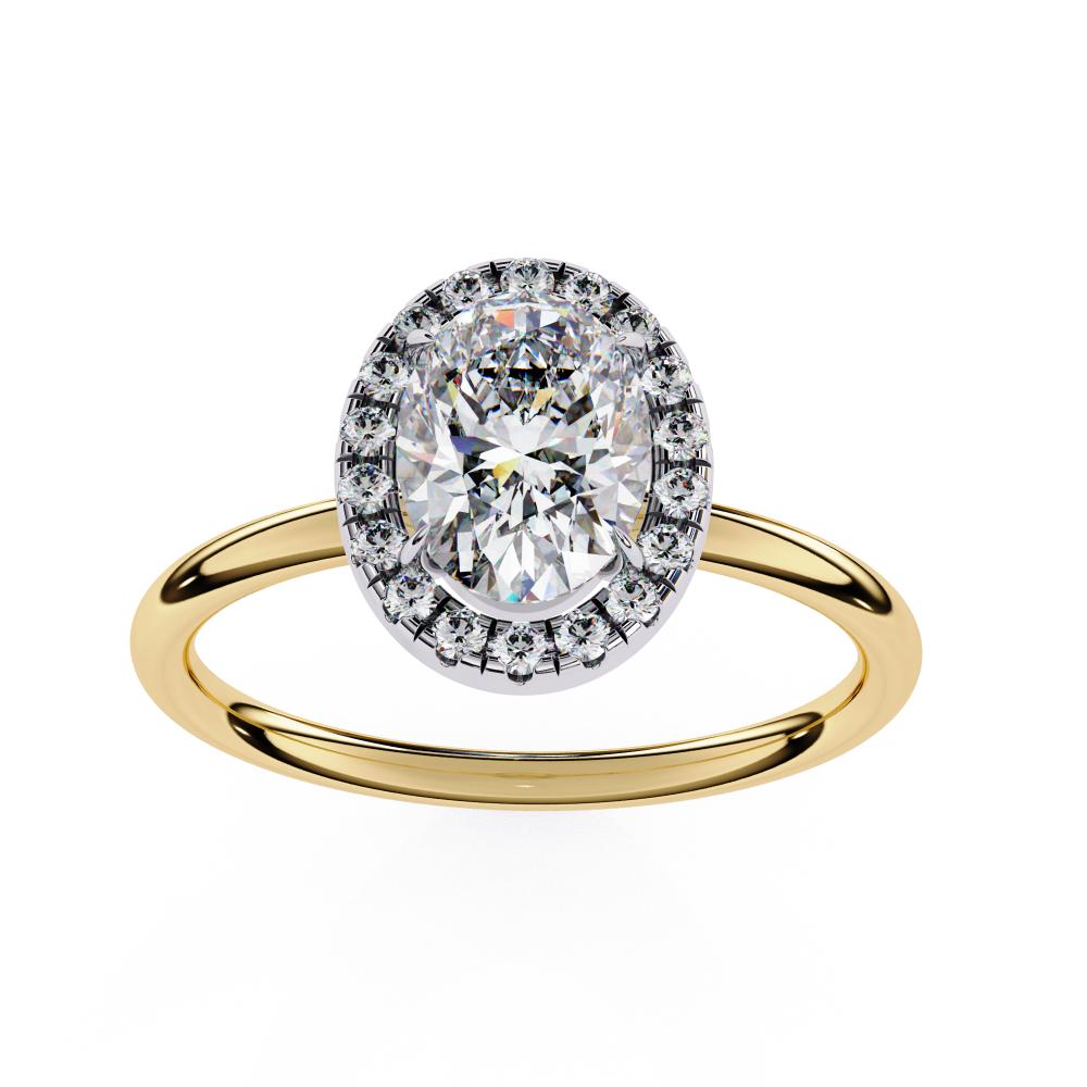 The Zachary Oval Solitaire Halo Engagement ring