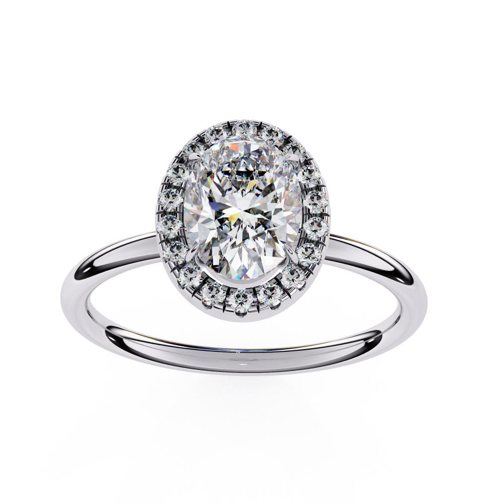 The Zachary Oval Solitaire Halo Engagement ring