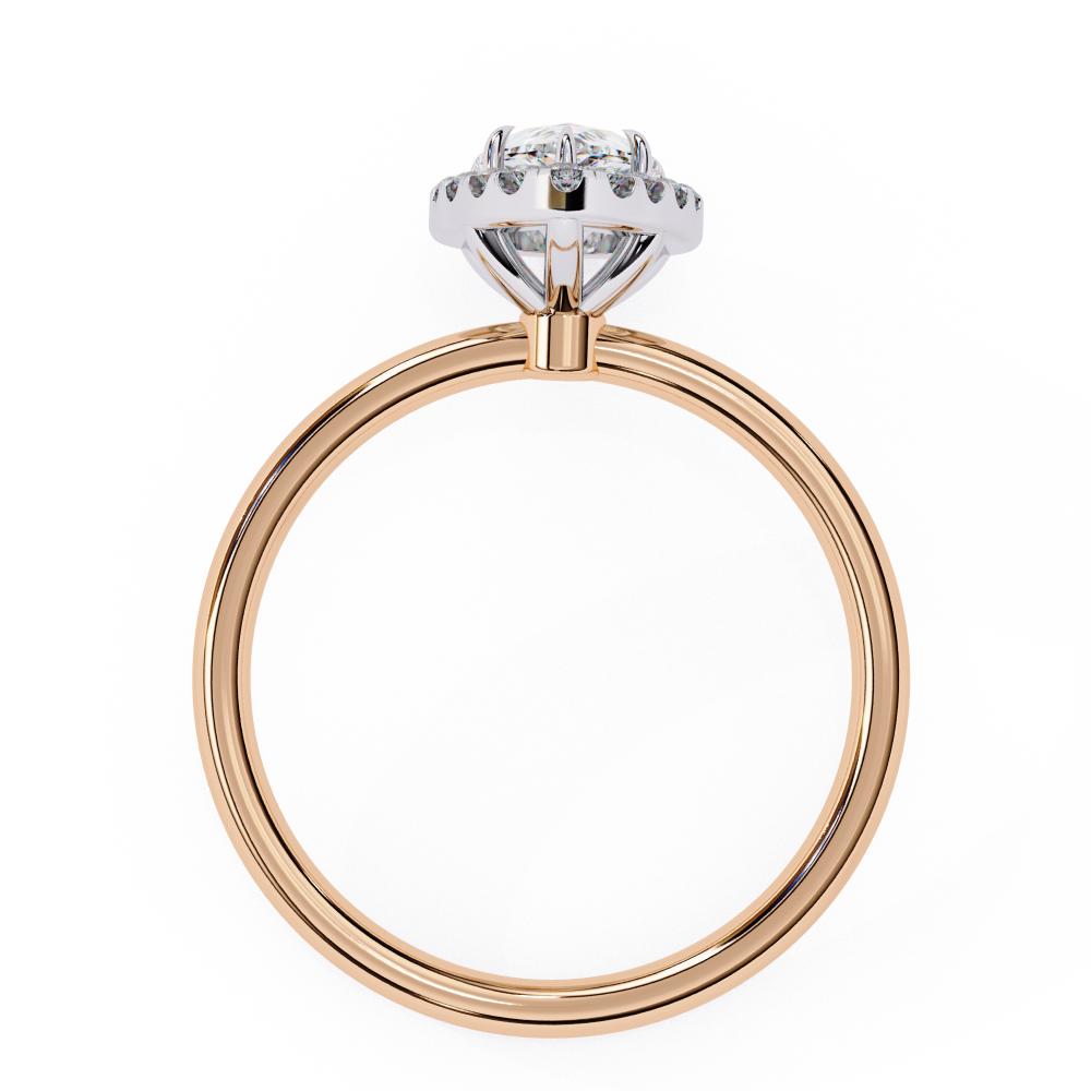 The Zachary Pear Solitaire Halo Engagement ring