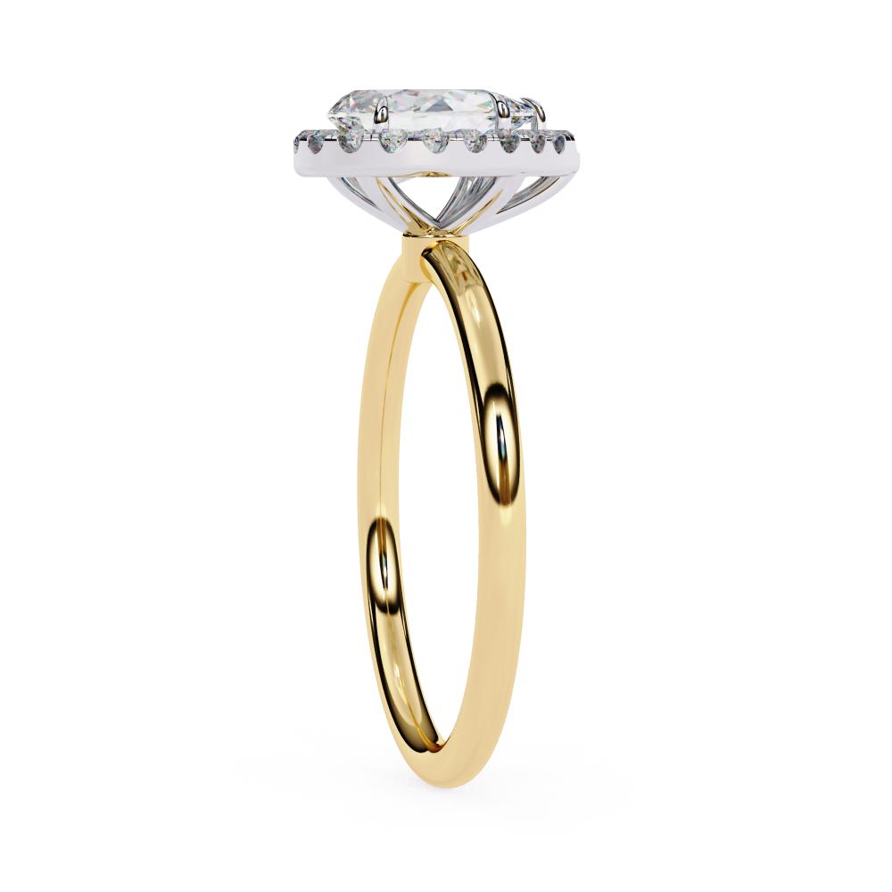 The Zachary Pear Solitaire Halo Engagement ring