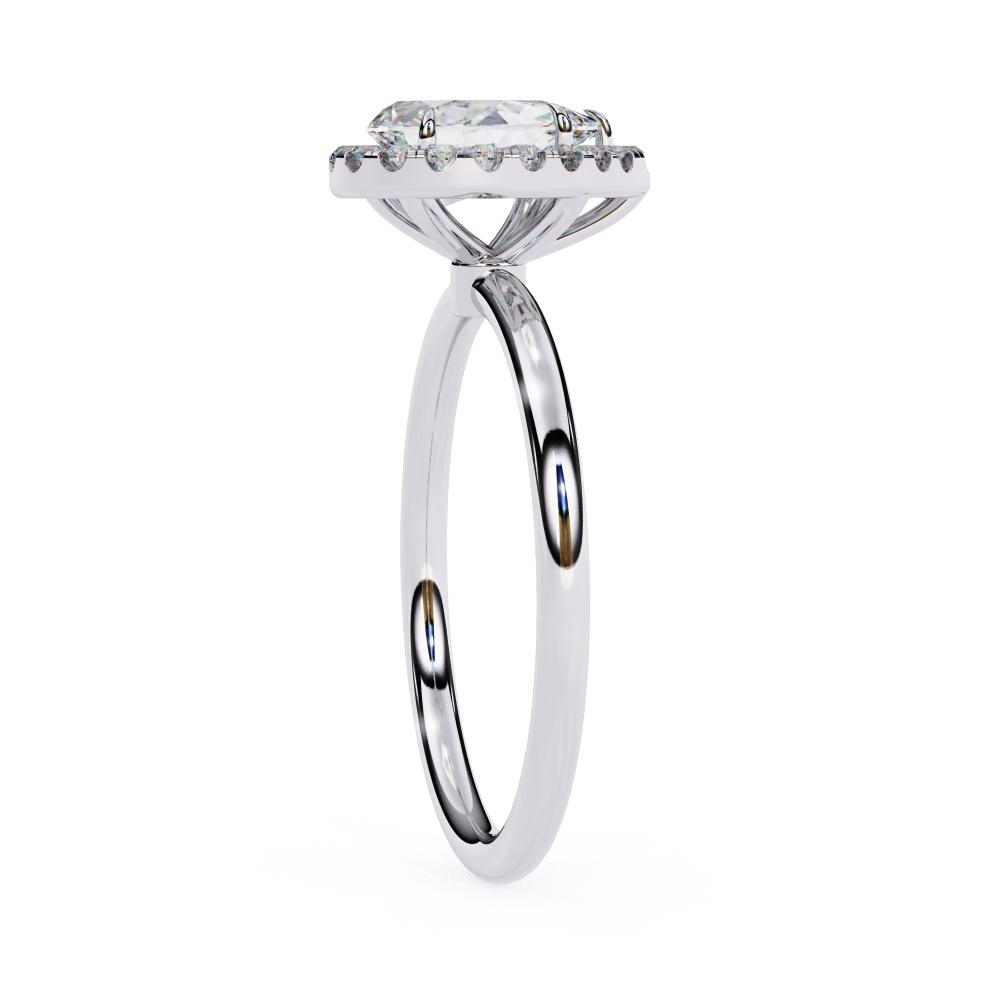 The Zachary Pear Solitaire Halo Engagement ring