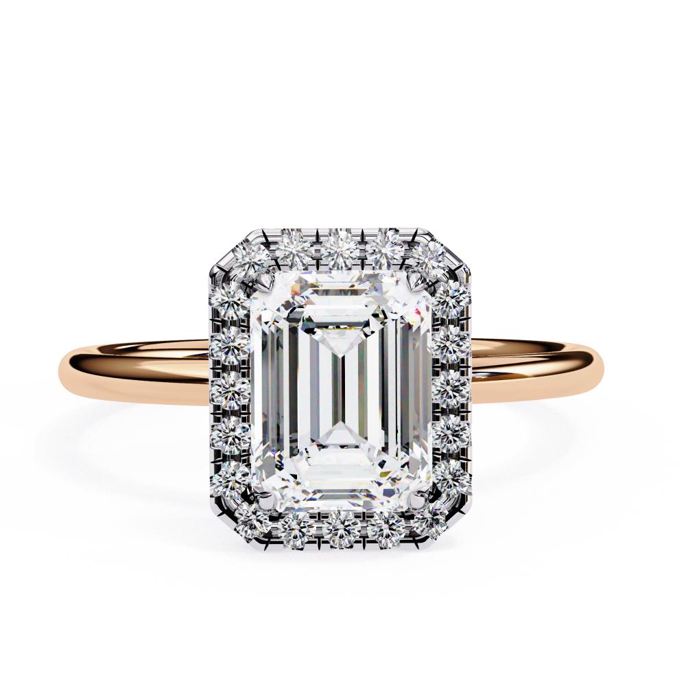 The Zachary Emerald Solitaire Halo Engagement ring