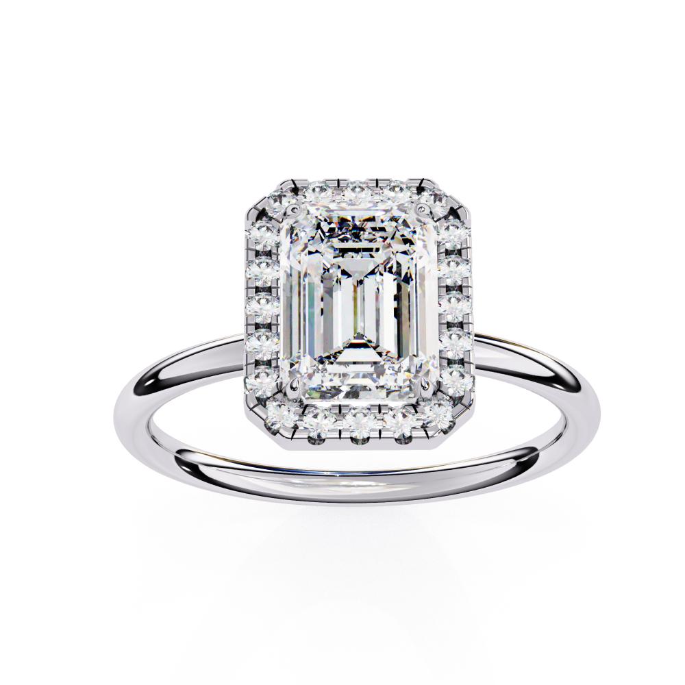 The Zachary Emerald Solitaire Halo Engagement ring