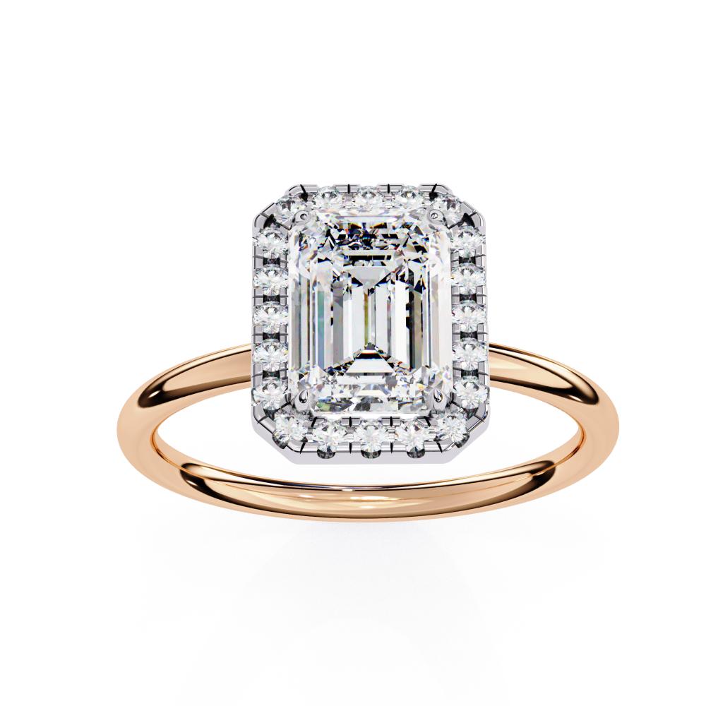 The Zachary Emerald Solitaire Halo Engagement ring