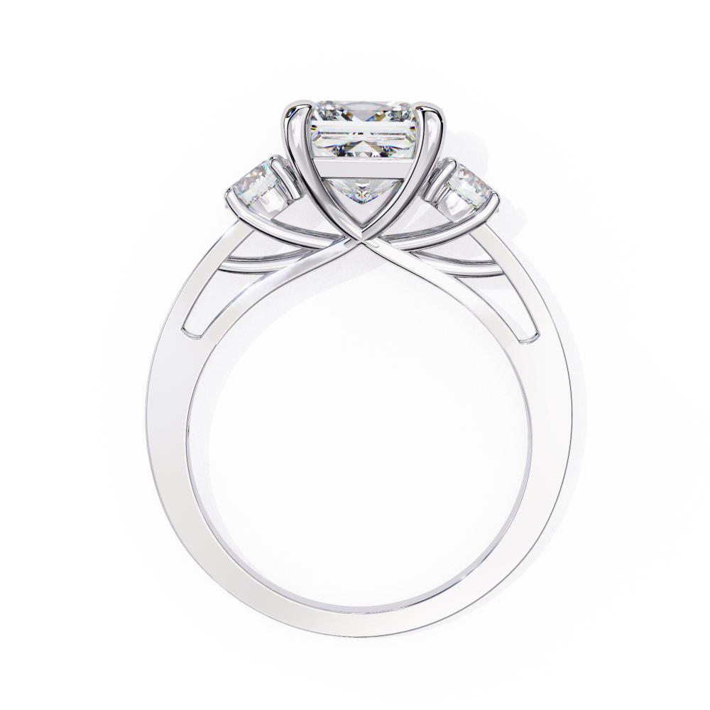 The Stray Princess Three Stone Studded Shank Engagement Ring