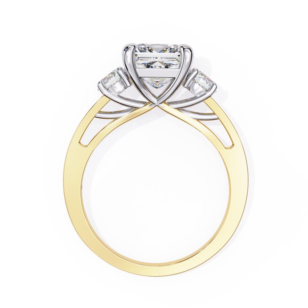 The Stray Princess Three Stone Studded Shank Engagement Ring