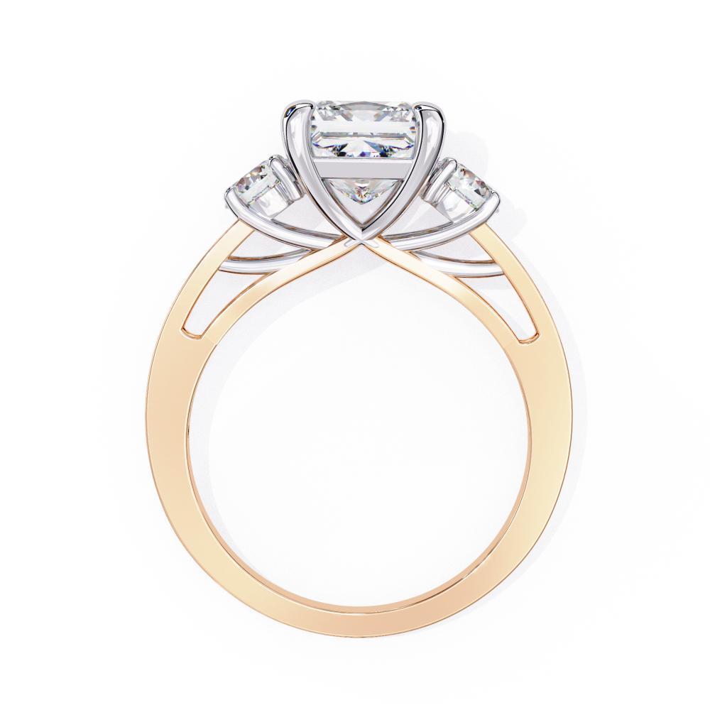 The Stray Princess Three Stone Studded Shank Engagement Ring