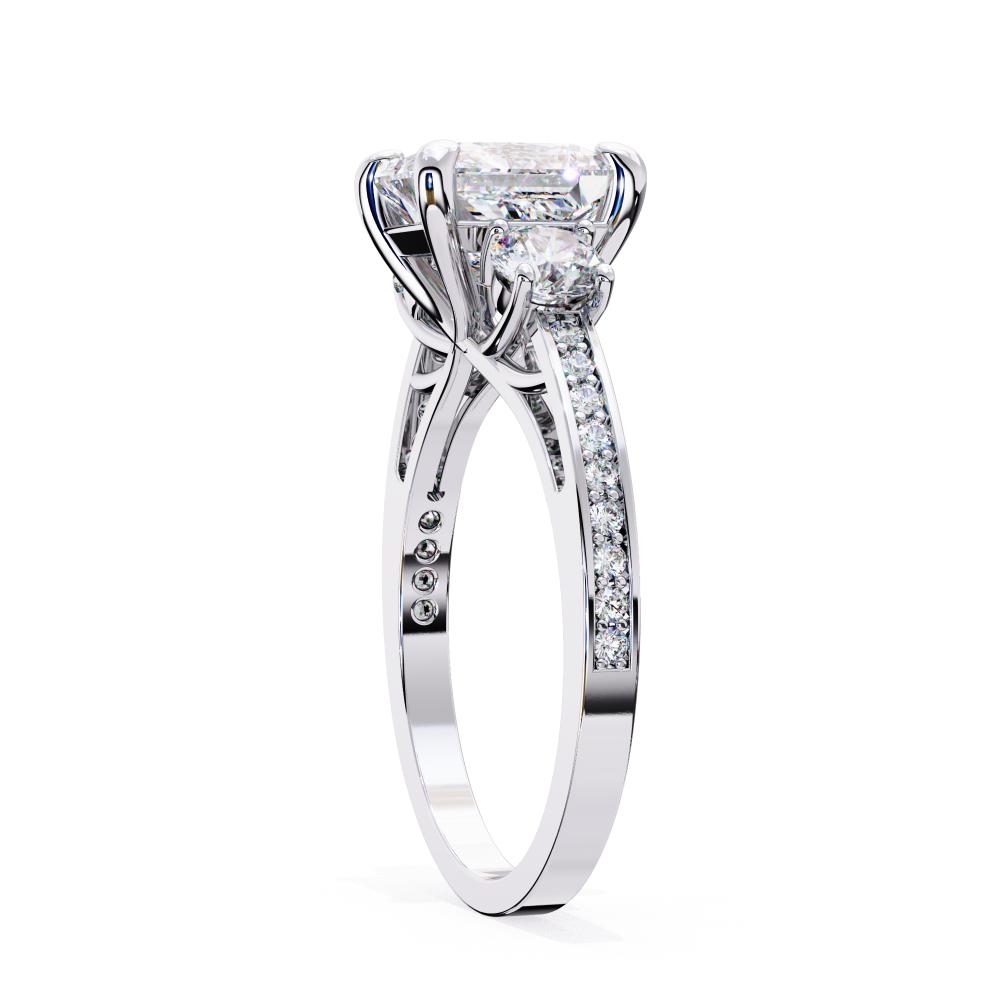 The Stray Princess Three Stone Studded Shank Engagement Ring