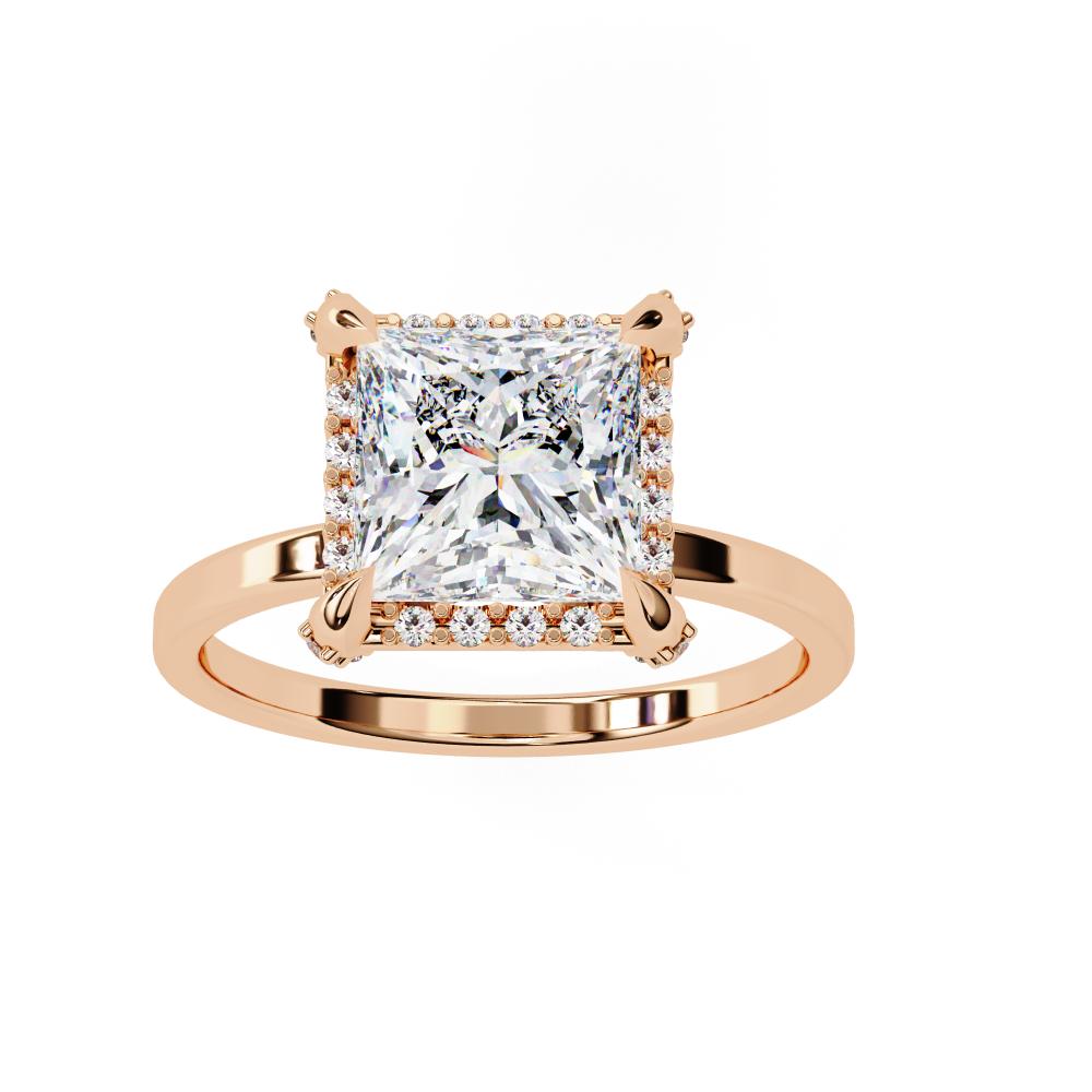 The Zachary Princess Solitaire Halo Engagement Ring