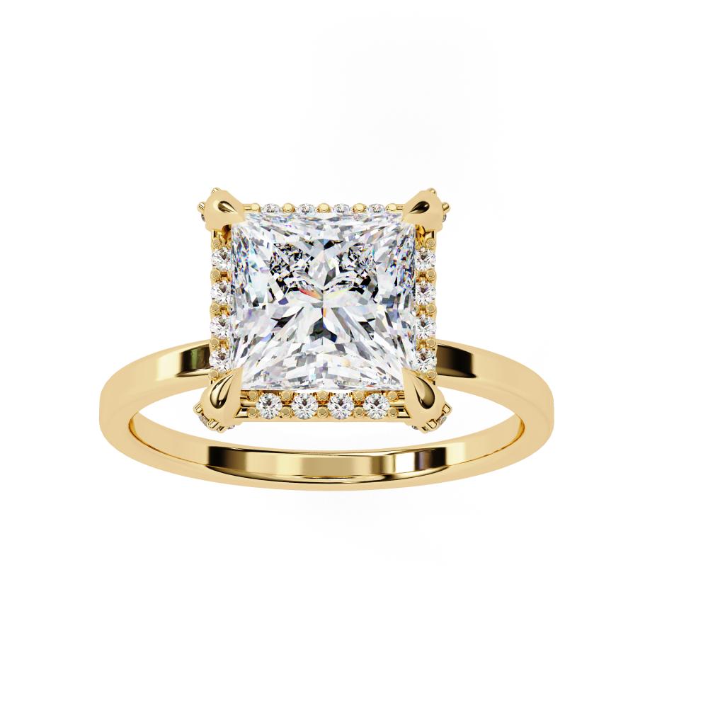 The Zachary Princess Solitaire Halo Engagement Ring