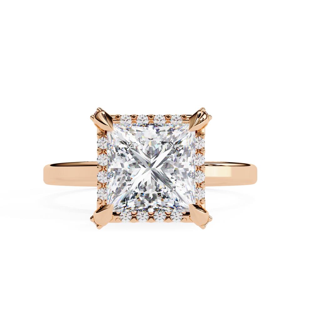 The Zachary Princess Solitaire Halo Engagement Ring