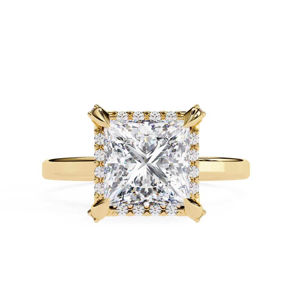 The Zachary Princess Solitaire Halo Engagement Ring