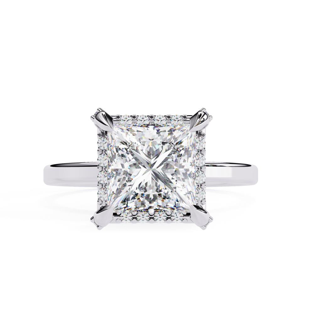 The Zachary Princess Solitaire Halo Engagement Ring