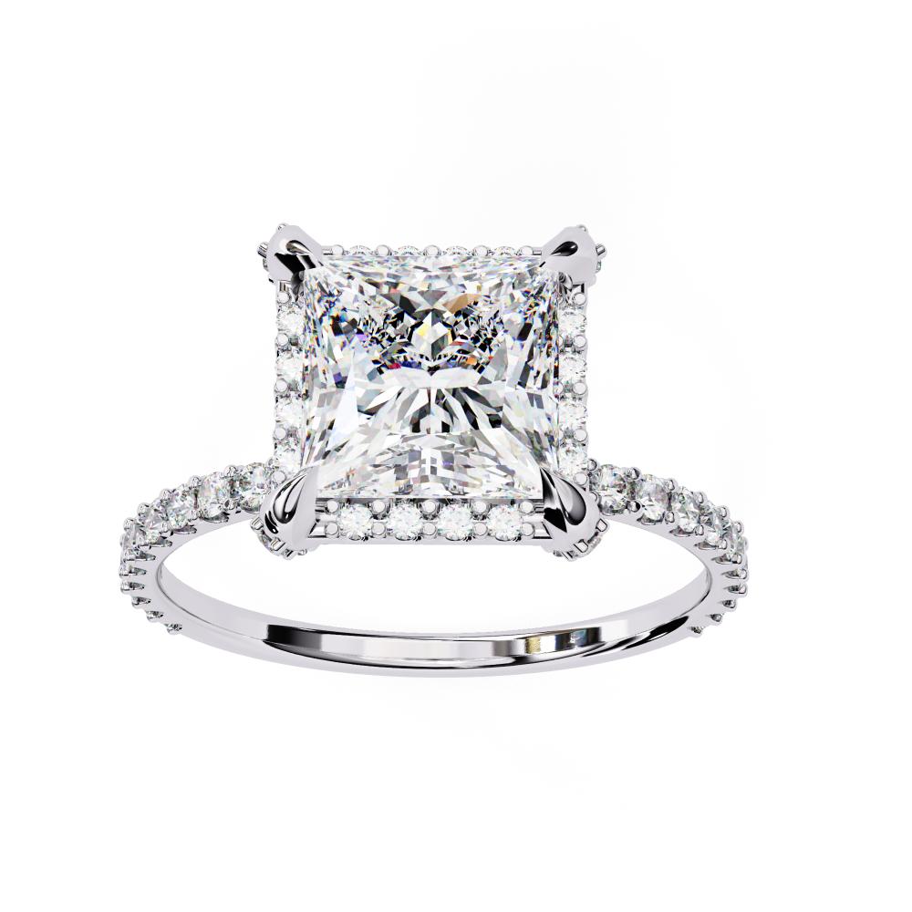 The Ava Princess Mystic Modern Halo Engagement Ring