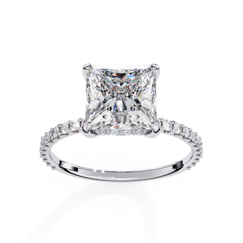 The Erica Princess Mystic Hidden Halo Engagement Ring