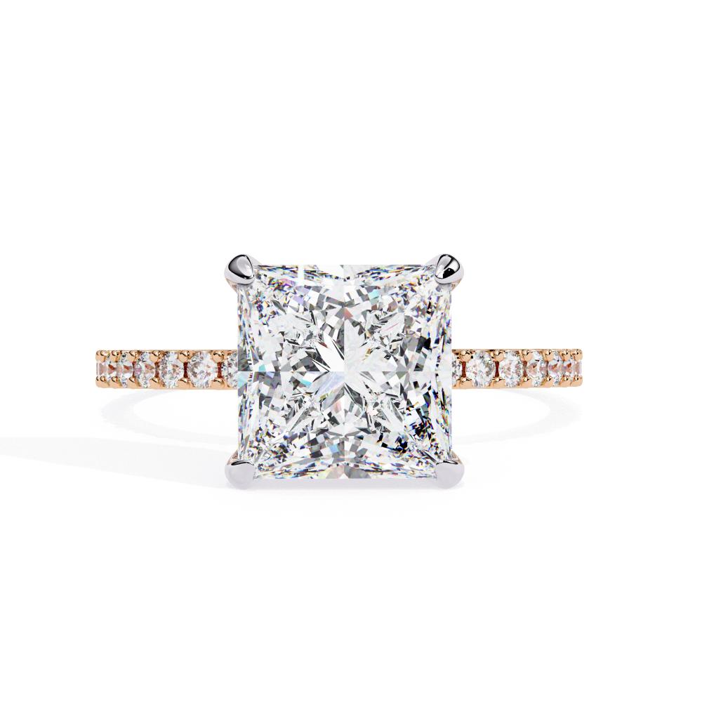 The Erica Princess Mystic Hidden Halo Engagement Ring
