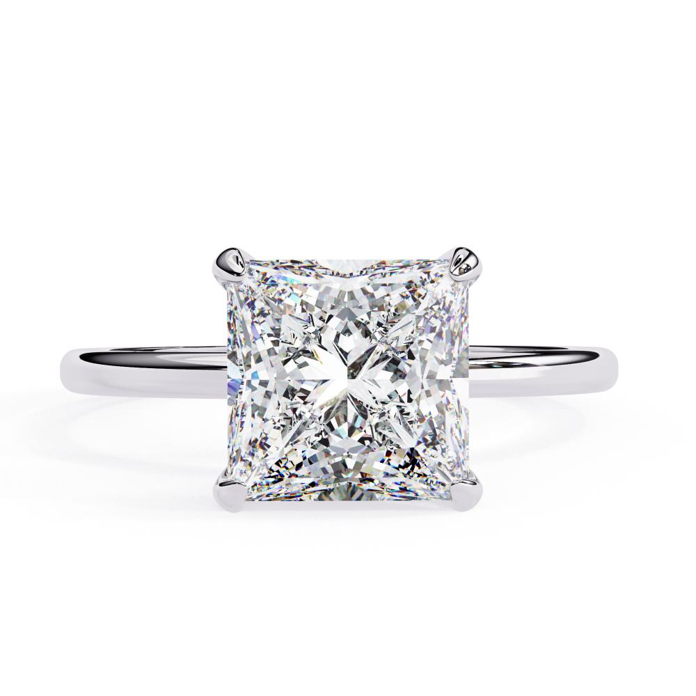 The Anthony Princess Solitaire Hidden Halo Engagement Ring