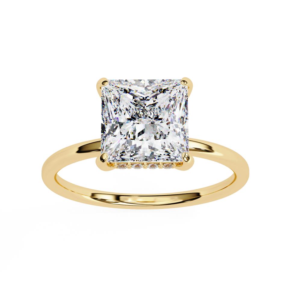 The Anthony Princess Solitaire Hidden Halo Engagement Ring