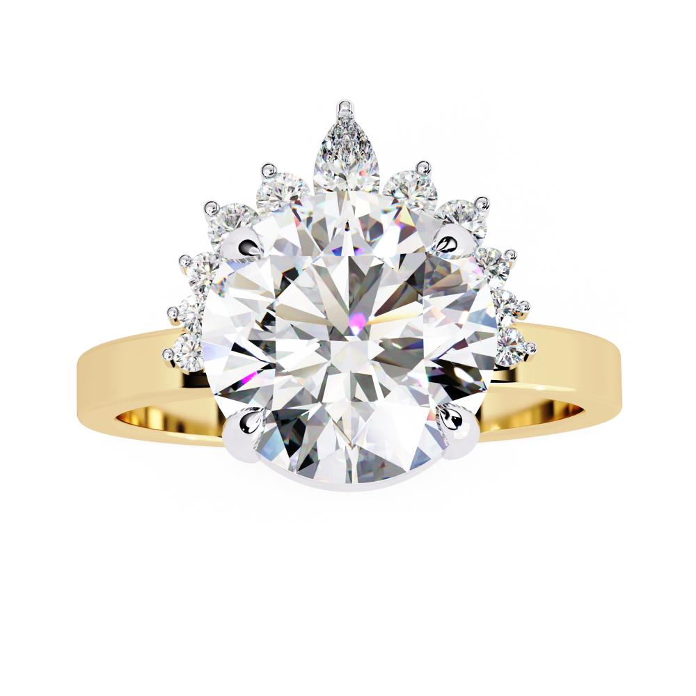 The Lynsey Round Cluster Engagement Ring