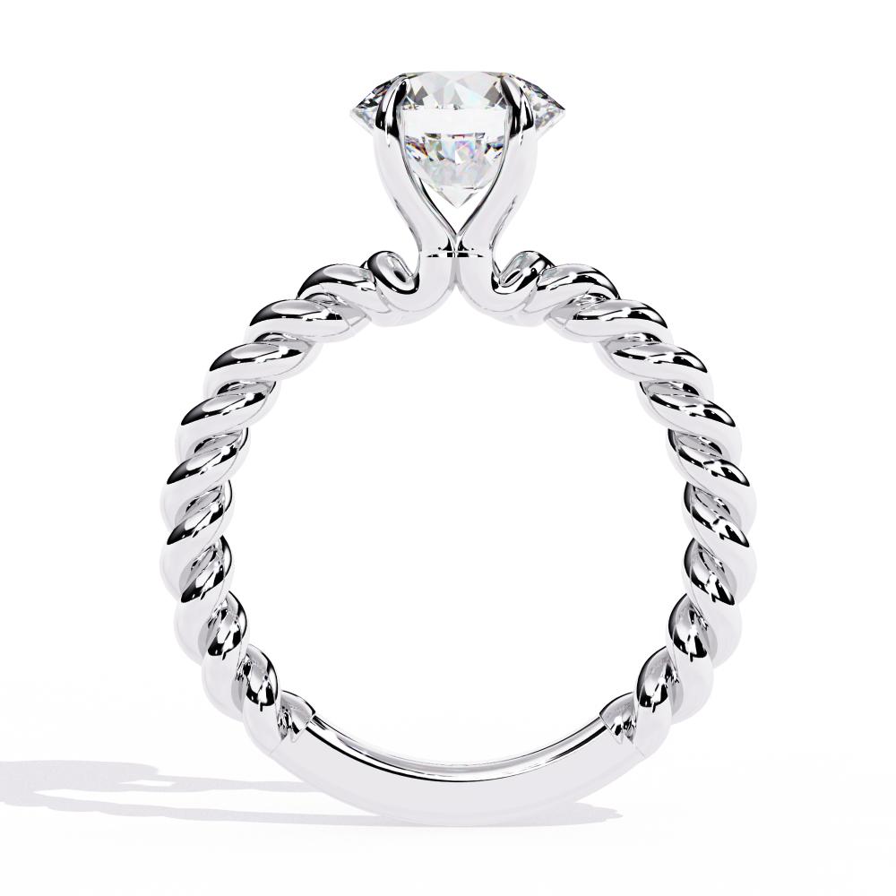 The Audrey Round Solitaire Rope Band Engagement Ring