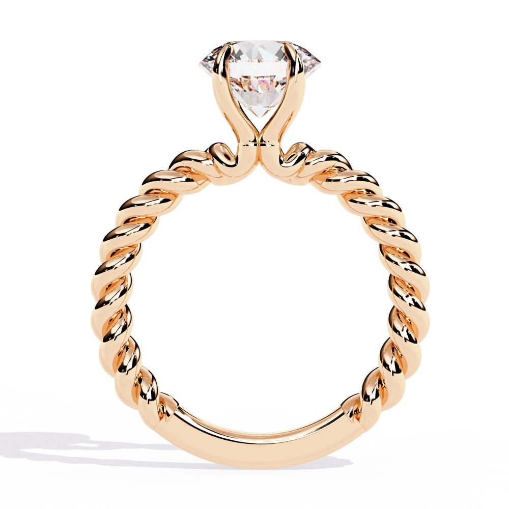 The Audrey Round Solitaire Rope Band Engagement Ring