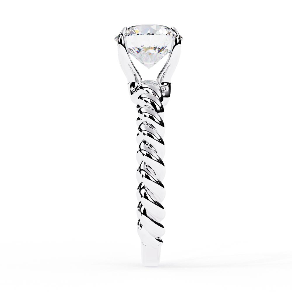 The Audrey Round Solitaire Rope Band Engagement Ring