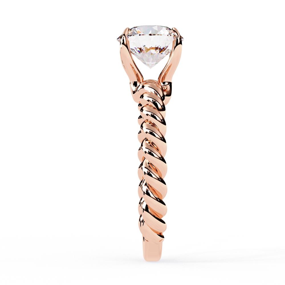 The Audrey Round Solitaire Rope Band Engagement Ring