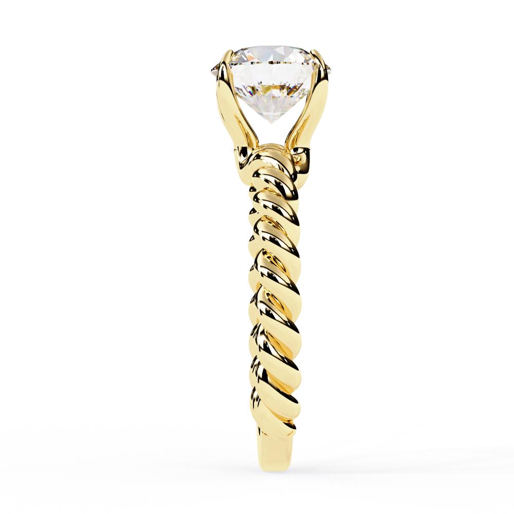 The Audrey Round Solitaire Rope Band Engagement Ring