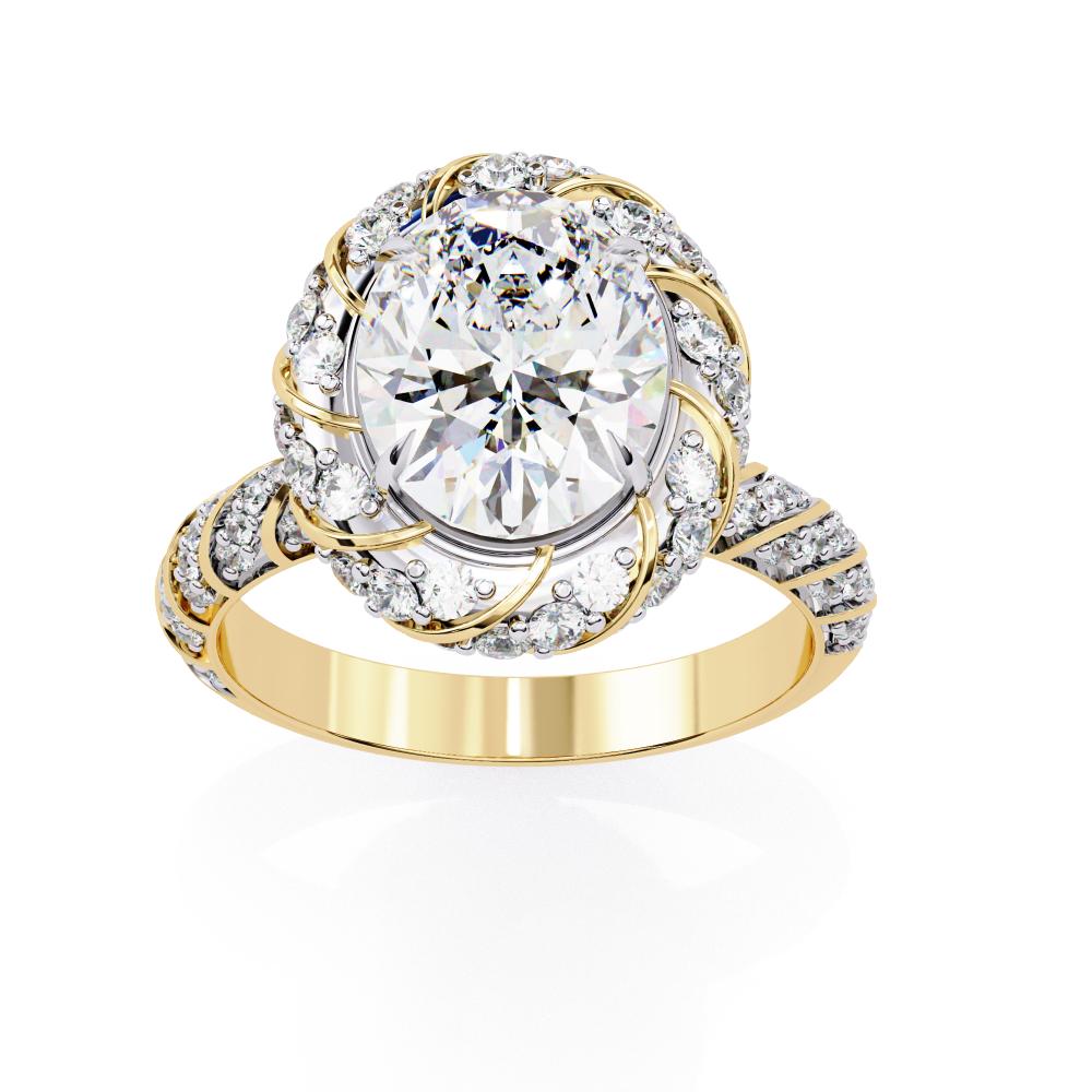 The Eddie Oval Helix Halo Engagement Ring