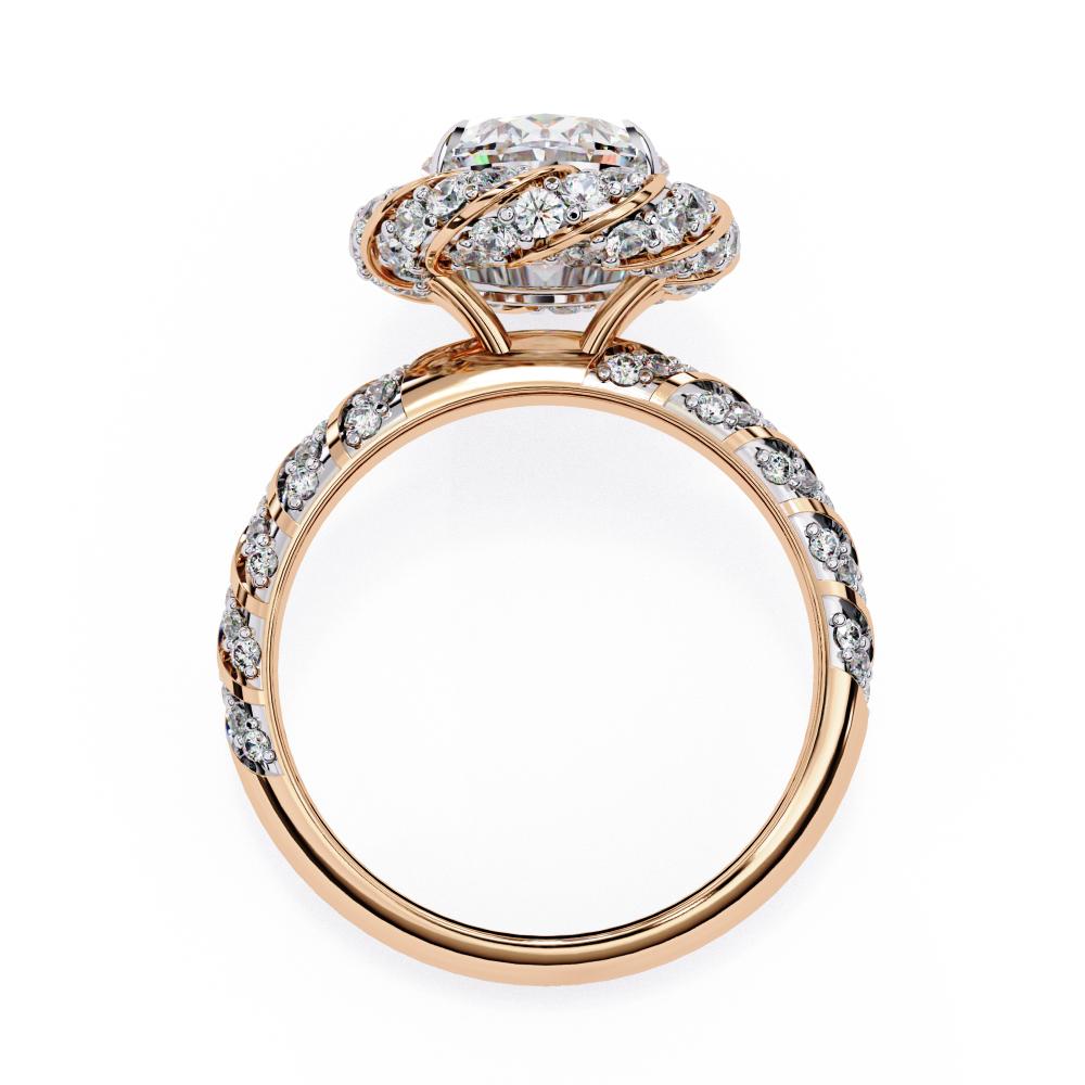 The Eddie Oval Helix Halo Engagement Ring