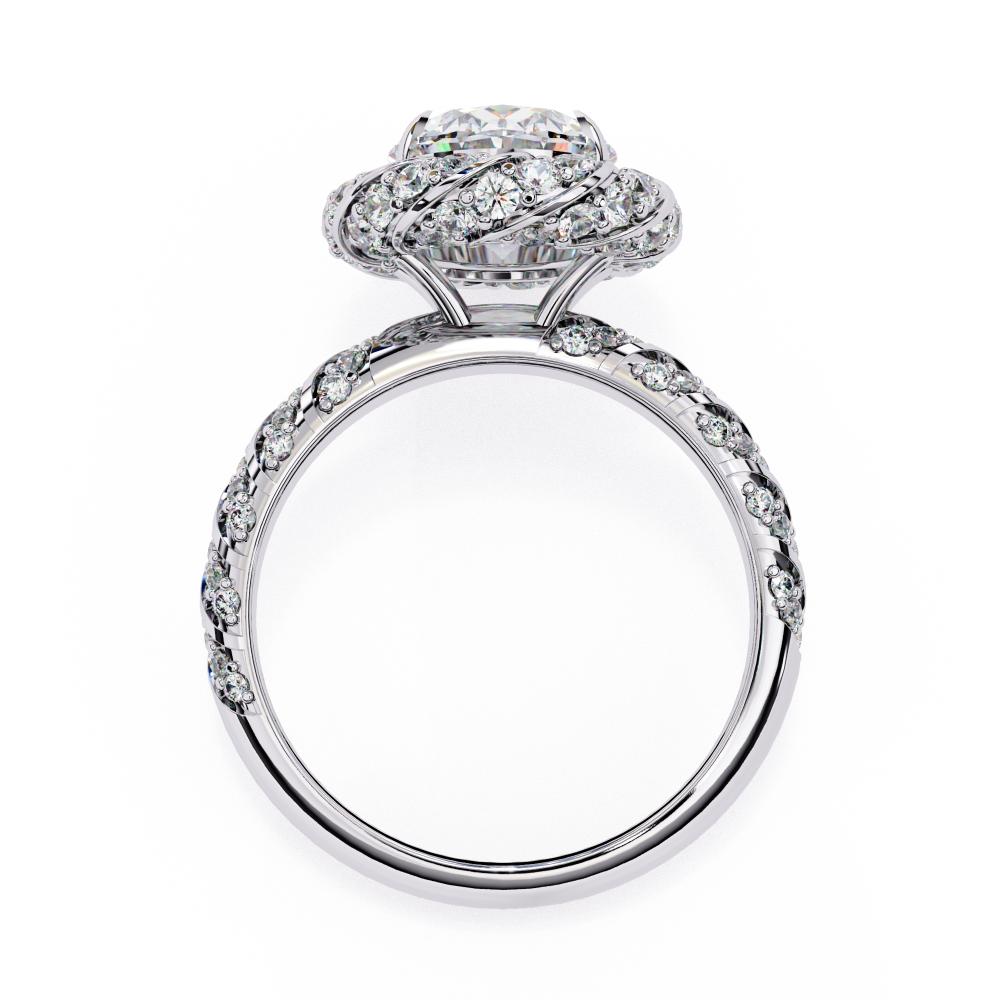 The Eddie Oval Helix Halo Engagement Ring