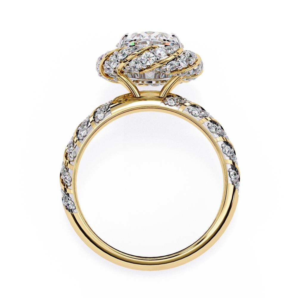 The Eddie Oval Helix Halo Engagement Ring
