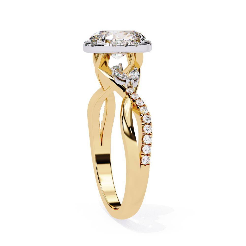 The Kaitlyn Oval Halo Twisted Band Engagement Ring