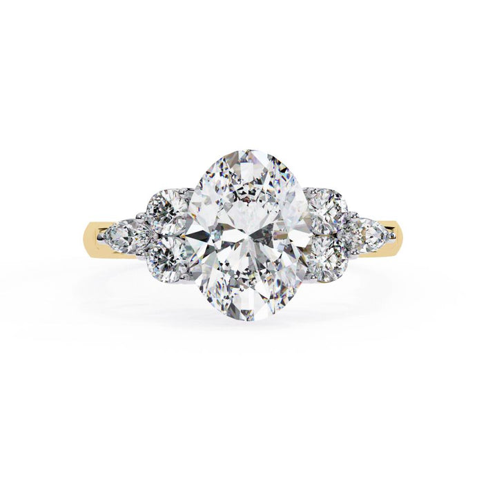 The Amira Oval Three Stone Engagement Ring