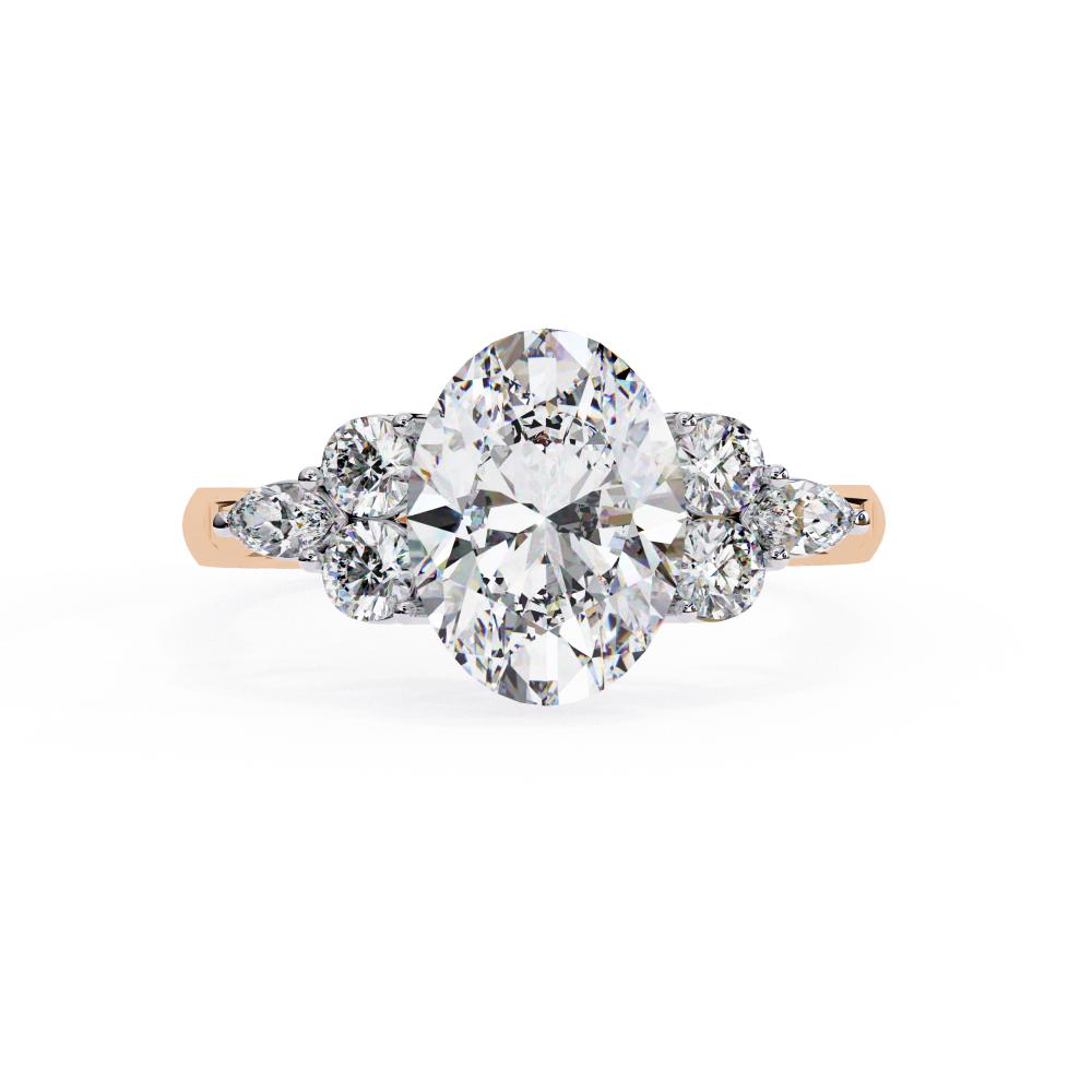 The Amira Oval Three Stone Engagement Ring